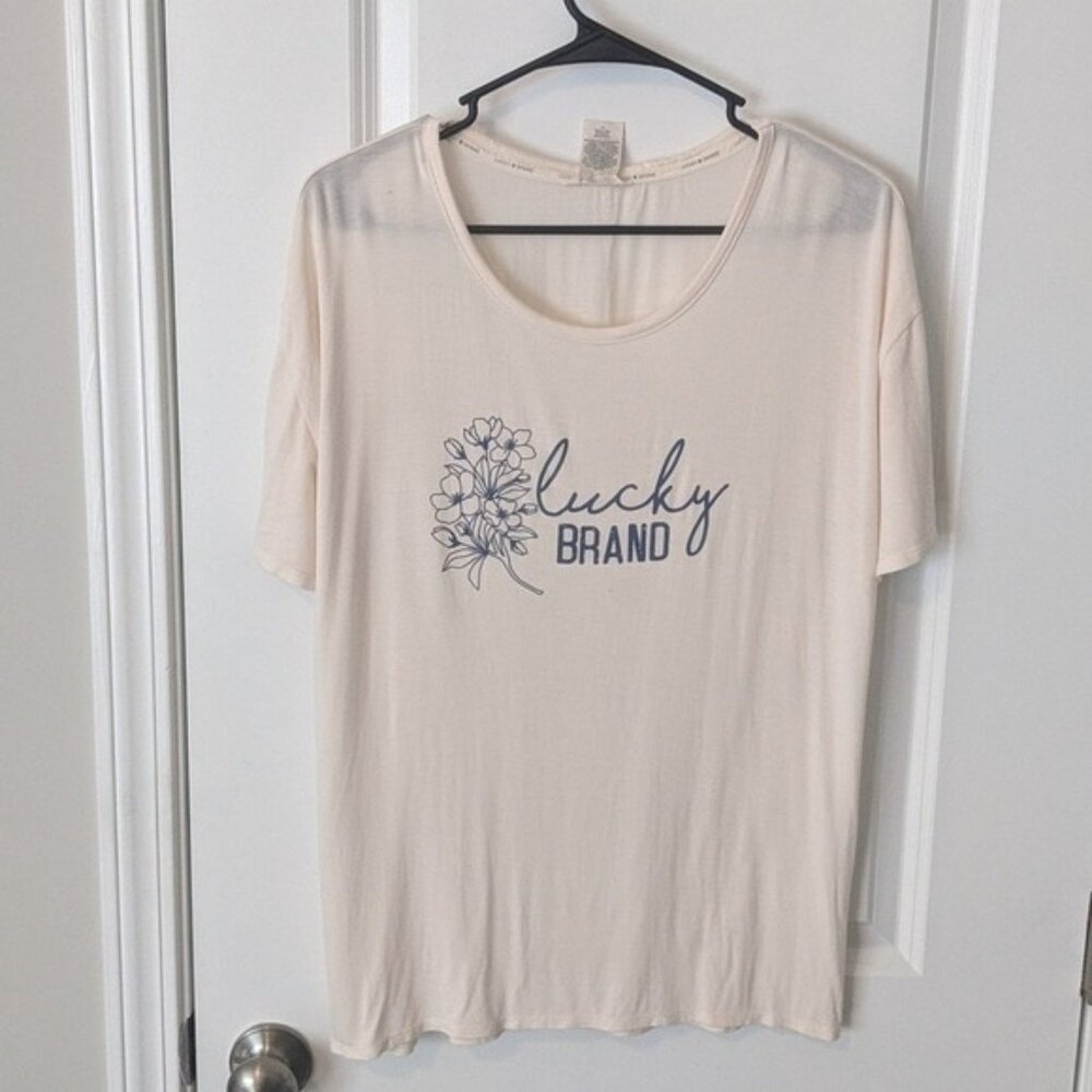 LUCKY BRAND cream large blouse